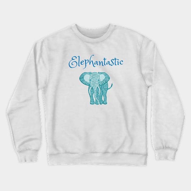 Elephantastic Crewneck Sweatshirt by Green Paladin